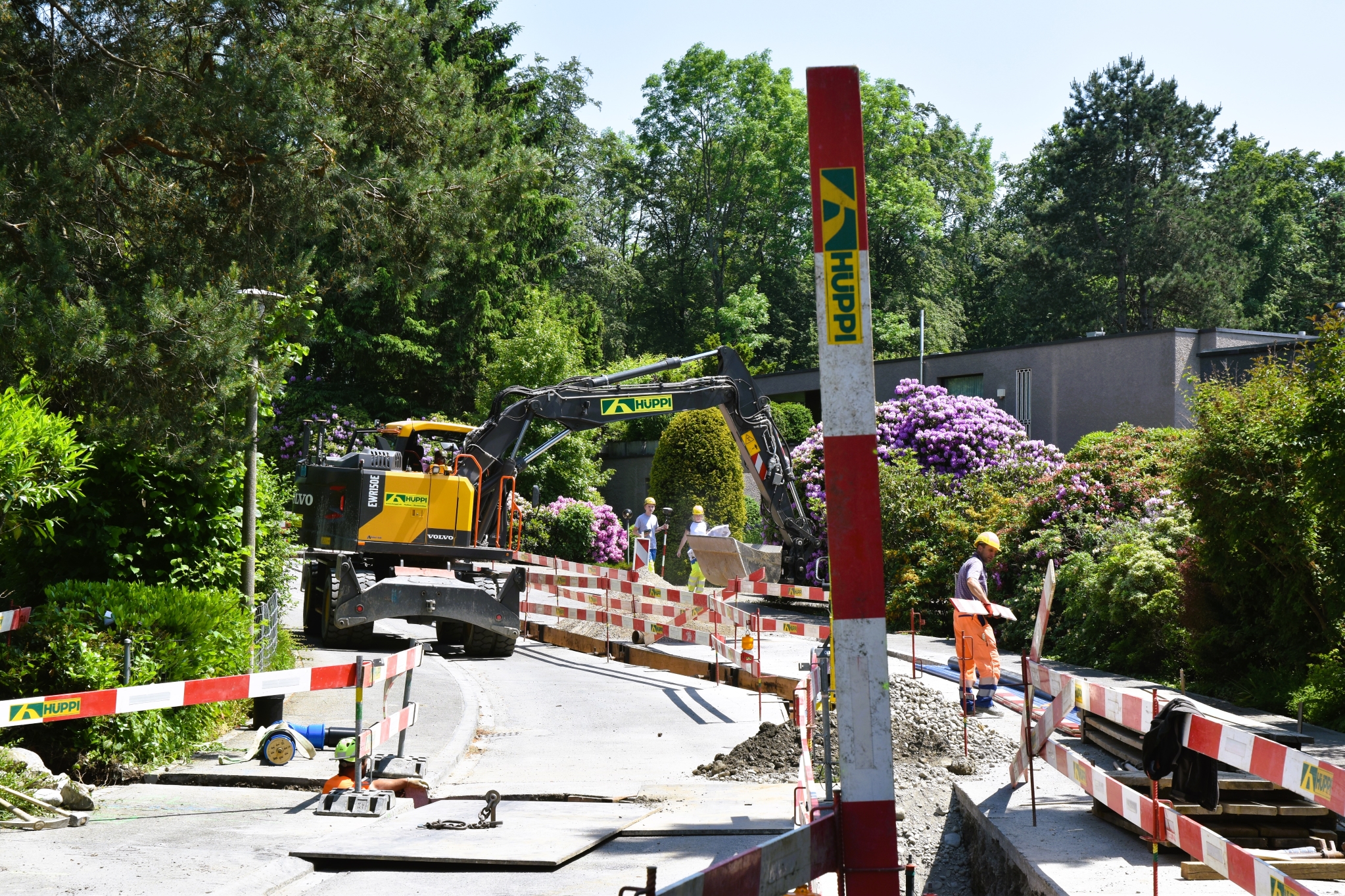 Bau der neuen Wasserleitung